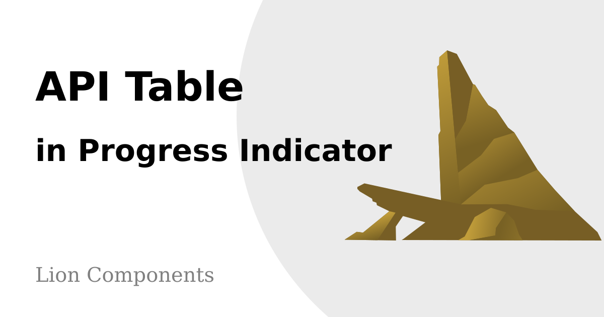 Progress Indicator: API Table: Lion