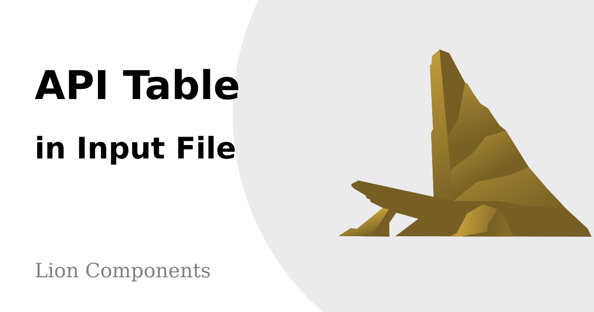 Input File: API Table: Lion